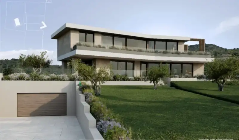 Freistehende Panorama-Villa im Rohbau mit Pool in Lonato del Garda, Lonato del Garda