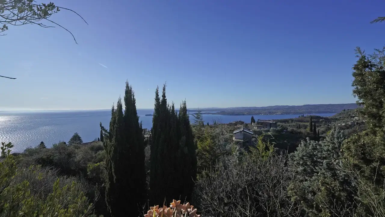 Vista panoramica sul lago e vegetazione circostante