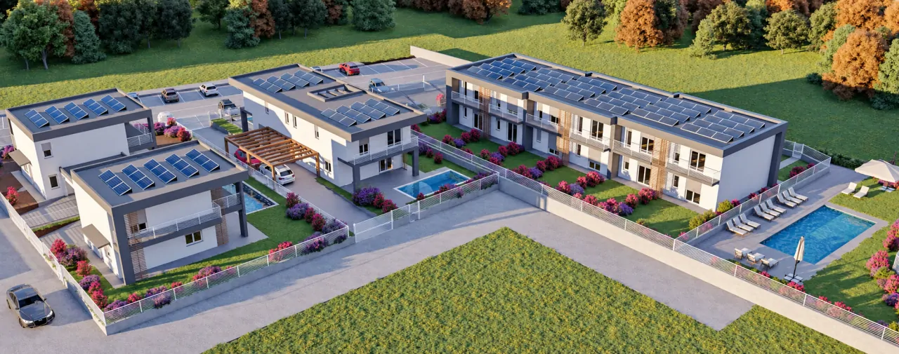 Residential complex with semi-detached villa and private pool in Manerba del Garda
